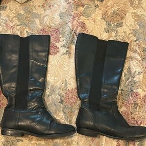 Lane Bryant black leather boots size 12W wide calf